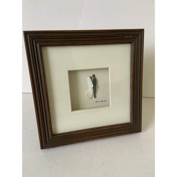 Sharon Nowlan Demdaco Bride & Groom Framed Picture 3D Wood Stone Wedding Bridal - Picture 1 of 10